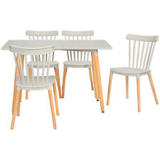HOMCOM 5 Piece Dining Table and Chairs Set with Wood Legs for Small Spaces