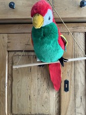 Rare Vintage Merrythought Soft Parrot Mobile Red/Green/Yellow On Swing Perch