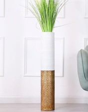 Decorative Tall Floor Vase for Living Room Decor, 65 cm, Black Gold, Resin