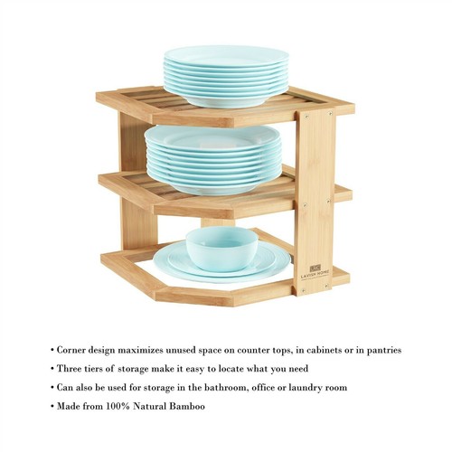 Corner shelf wooden bamboo - wooden,