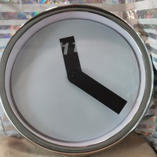 Swedish Tiq Round Blank Face Wall Clock Ketonic FB8 White Chrome Metal Working