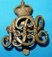 1902-1920 APC ARMY PAY CORPS BRITISH MILITARY CAP BADGE - kC - BRASS - GENUINE