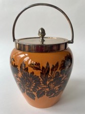 Vintage pottery biscuit barrel