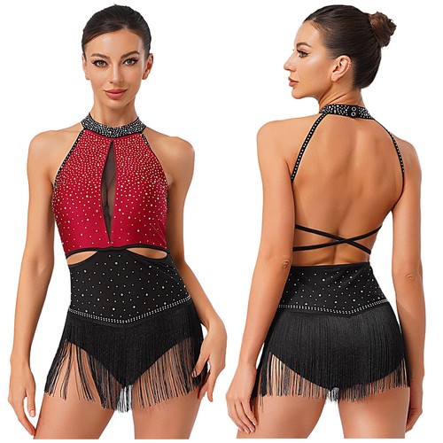 Women rhinestones latin dress - latin,