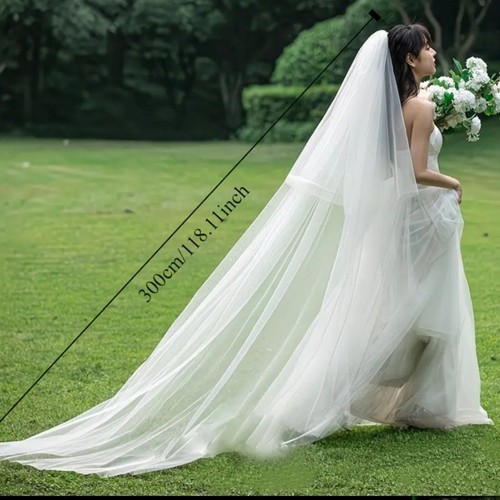 Ivory cathedral wedding veil - ivory,