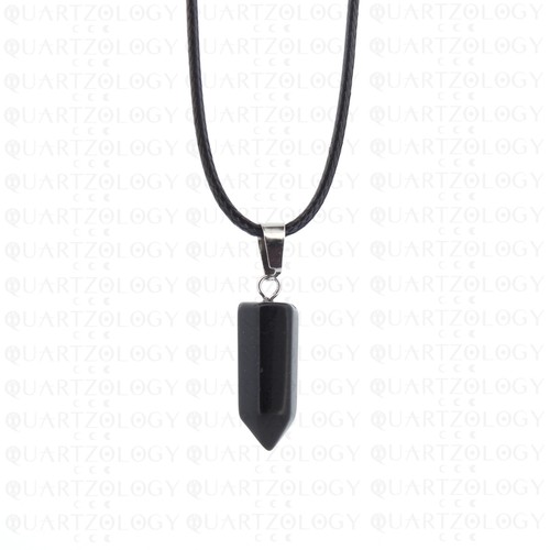 Obsidian hexagon necklace - hexagon,