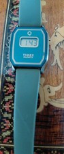 Vintage Digital Timex Q T Cell Ladies Watch Green Original Strap And New Battery