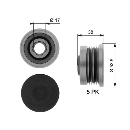 Alternator freewheel clutch - alternator,