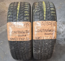 2 x 245 50 18 2455018RF CONTINENTAL PART WORN OLD DATED RUNFLAT WINTER TYRES