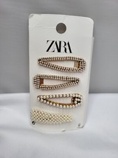 NEW ZARA SET 4 HAIR CLIPS GOLD