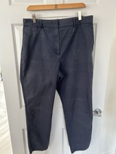 M&S Ladies Stretch Cotton Navy Casual Chino Trousers 14 R. MR25498 