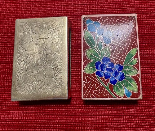 Vintage brass floral enamel - vintage,