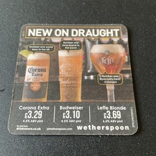 Wetherspoons “ New on Draught “ ….Promotional Beer Mat