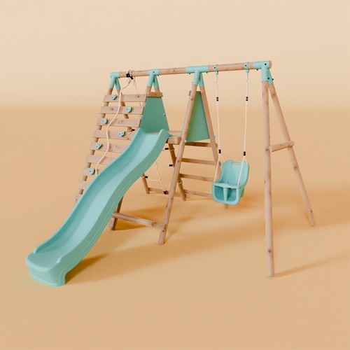 Single wooden baby swing - single, set