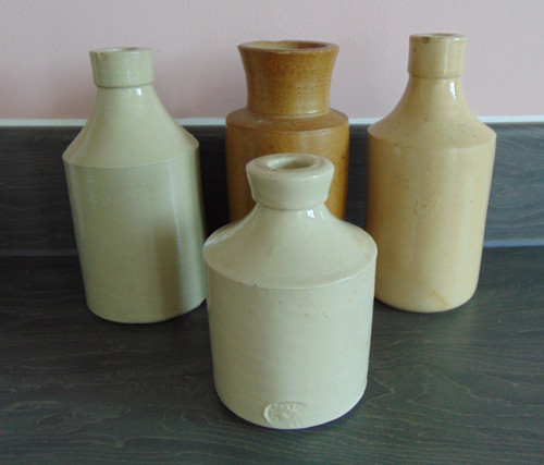 Early plain stoneware bottles - early,