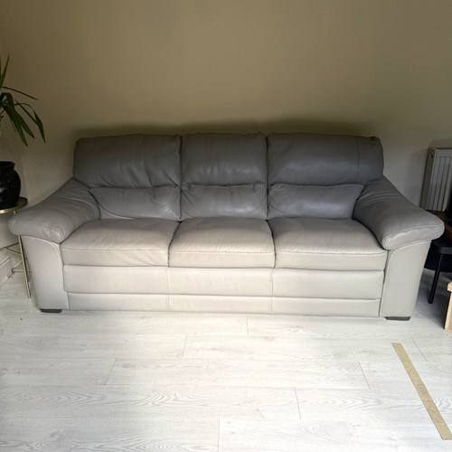 Grey leather seater sofa - grey,