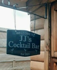Personalised Hanging Bar Sign Mancave Home Pub Sign Welcome To Est Any Name 