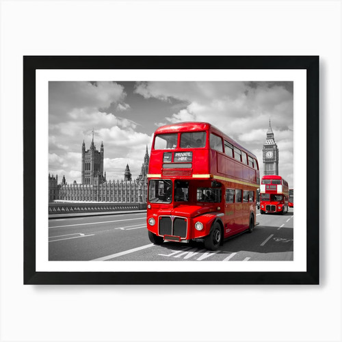 Red buses london - buses, print