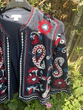 MONSOON beautiful  Blue & Red Cotton Embroidered  Long Sleeved Jacket 22