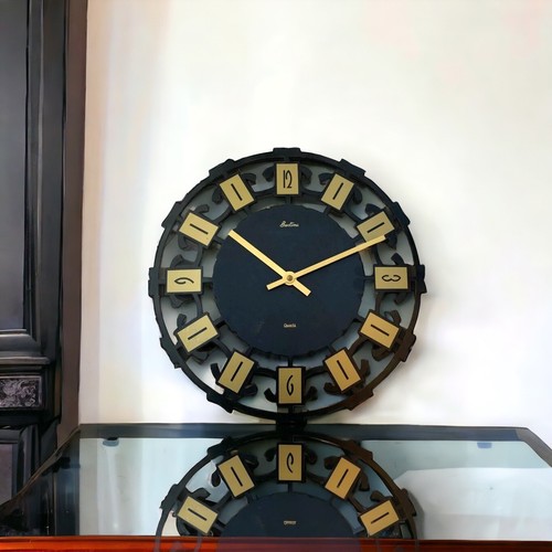 Vintage wall clock black metal - vintage,