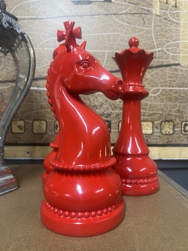 Large decorative red - red, chess