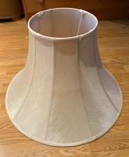 Large Lamp shade bell trumpet style satin watermark cloth double lined 56x34 cms