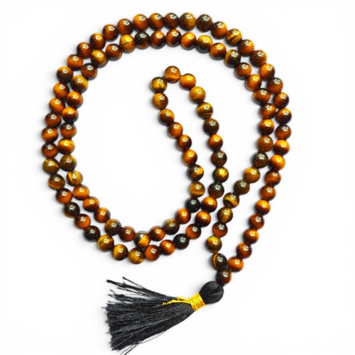 108 tiger eye mala beads - tiger,