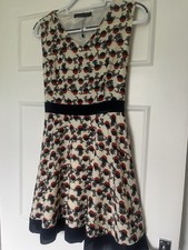 Tenki dress. Size 14. Chiffon hem and waist tie. Blue/Red