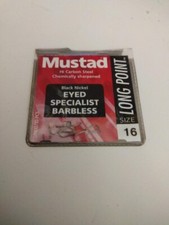 MUSTAD BLACK NICKEL EYED SPECIALIST BARBLESS HOOKS