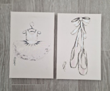 NEXT Canvas Wall Hanging, Ballerina Tutu and Shoes in light pink