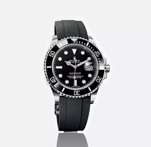 Black rubber watch - black,