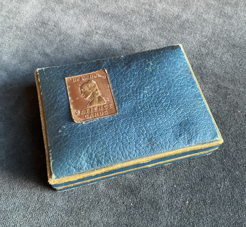Vintage patience card set - set, blue