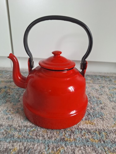 Vintage polish enamel teapot - enamel,