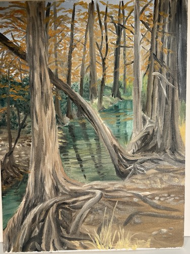 Vtg landscape oil painting - landscape,