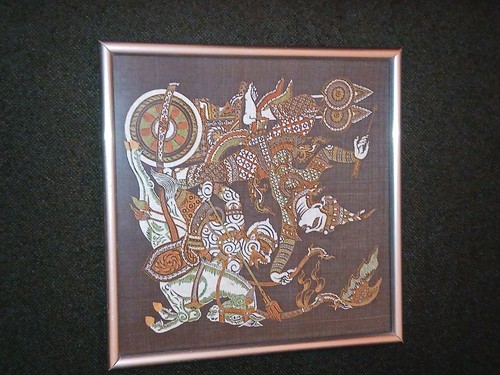 Thai silk picture painting - thai,
