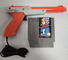 Nintendo NES Zapper Light Gun + Mario Bros Duck Hunt Game Blaster Bundle
