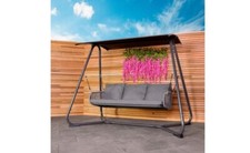 3 Seater Rope and Steel Garden Swing Grey - grade B return RRP £299.99