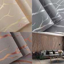 Grey Silver 3D Damask Wallpaper Roll Wave Stripe Embossed Textured Wall Covering