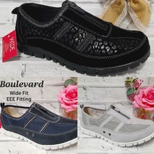 LADIES REAL SUEDE Zip Wide EEE