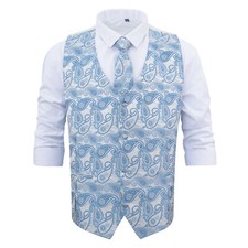 White & Blue Woven Paisley