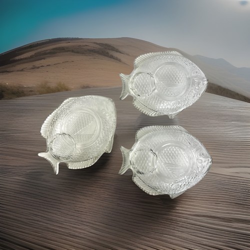 Vintage fish plates - plates, glass