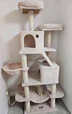 Cat Tree Tower Light Pink Scratching Post Cat Climbing Tower