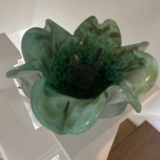 Vintage Glass Bowl Green with