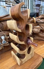 Carving Solid Wooden Wine Tree Rack 8 Bottle Holder Home Decoration Tall 70 cm