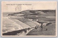 Aberystwyth Clarach Bay from Constitution Hill c1927 Vintage Postcard (W11)