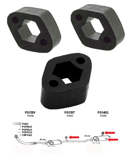 Exhaust rubber hangers - exhaust,