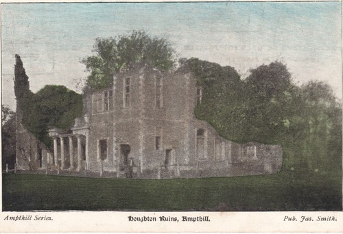 Houghton house ruins post card - house,