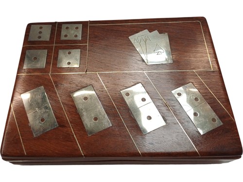 Wooden boxed card and dice - wooden,