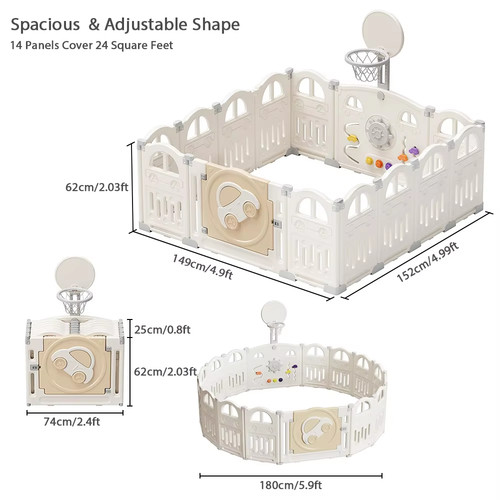 Foldable baby playpen - 14, panel