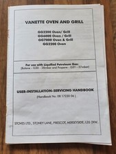 Ref 11-55 Caravan Vanette Oven & Grill GG2200 6000 7000 2200 User Installation